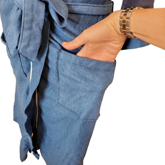 Vintage 80s Mens Blue Fleece Robe S/M McGregor - Picture 4 of 8